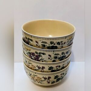 Waverly Garden Room Floral Manor Soup Cereal Bowls Set of 4 Made In  Poland